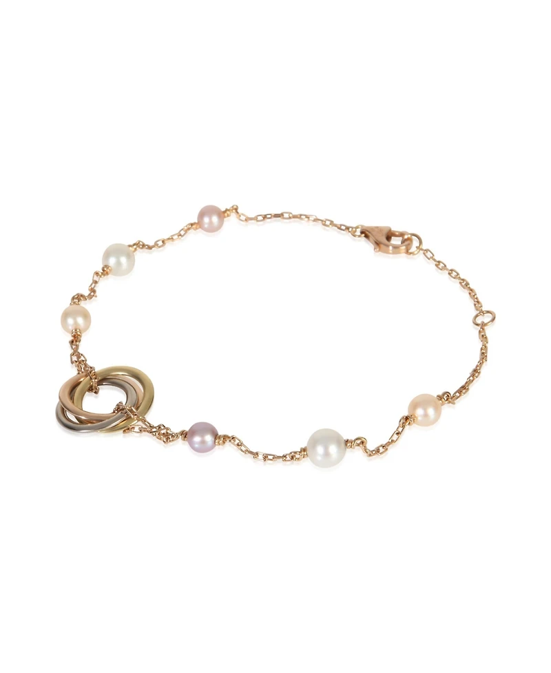 Pre-Owned Cartier 3-Tone Gold Pearl Trinity Bracelet