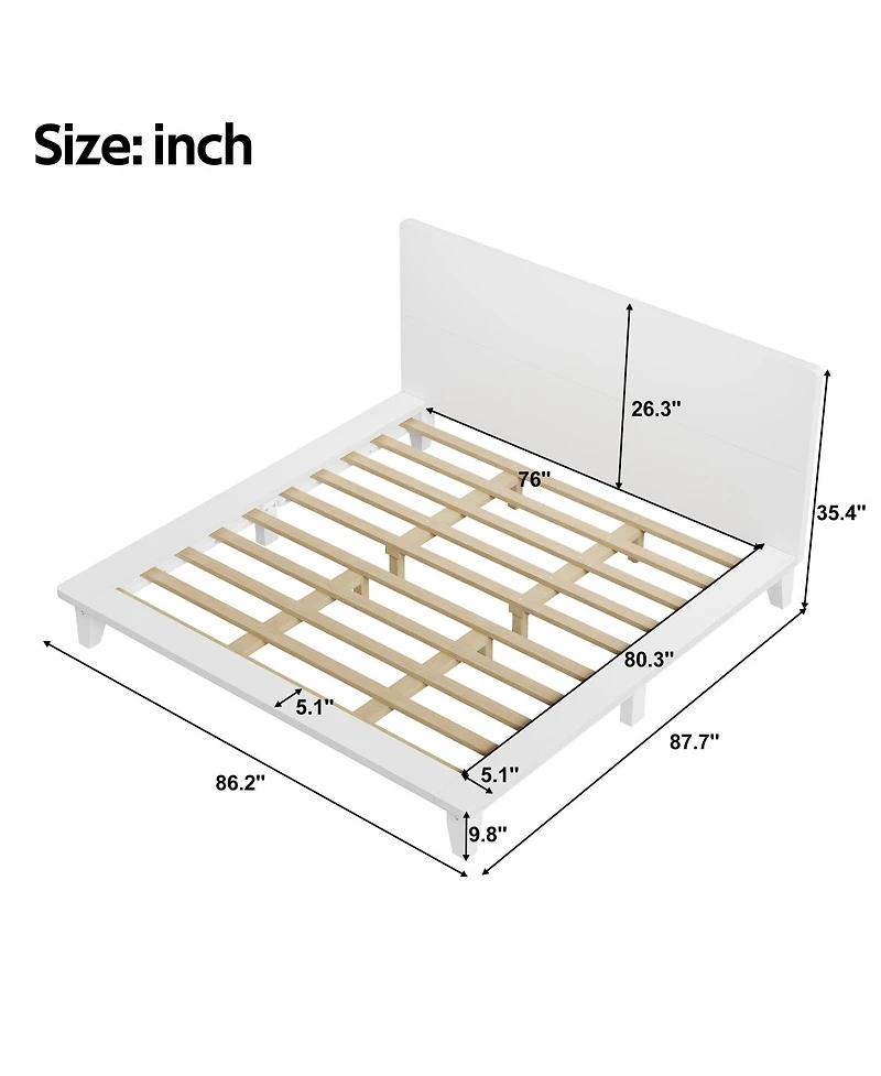 Streamdale Furniture Platform Bed Frame with Headboard