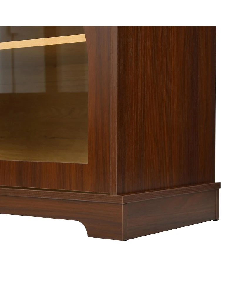 Streamdale Furniture Farmhouse Tv Stand Glass Doors