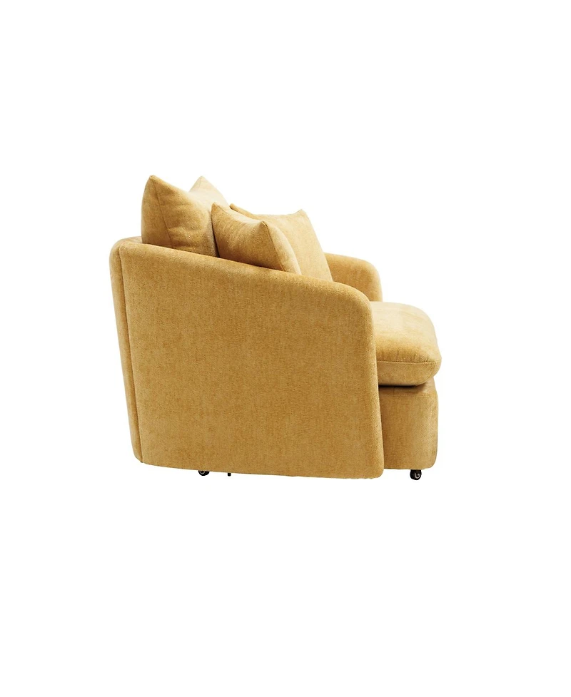 Streamdale Furniture Swivel Sofa Armchair with 3 Pillows