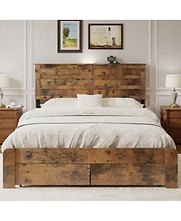 Streamdale Furniture Queen Storage Bed With Drawers and Usb Ports