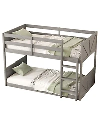 Streamdale Furniture Floor Bunk Bed w/Ladder, Panel Headboard