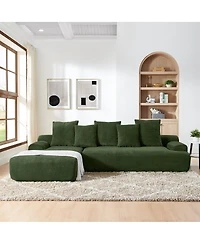 Streamdale Furniture Modern Upholstered L-Shape Sectional Sofa, Modular Compressed Sofa, Melange Velvet.