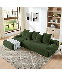 Streamdale Furniture Modern Upholstered L-Shape Sectional Sofa, Modular Compressed Sofa, Melange Velvet.