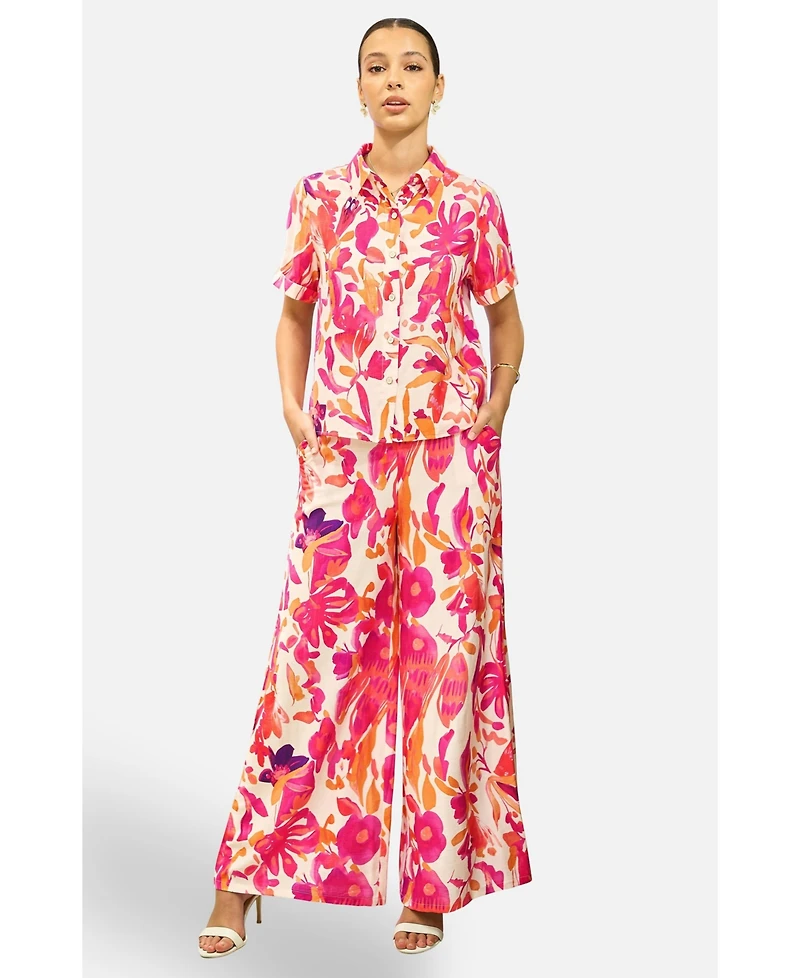 Yumi Women's Abstract Floral Shirt