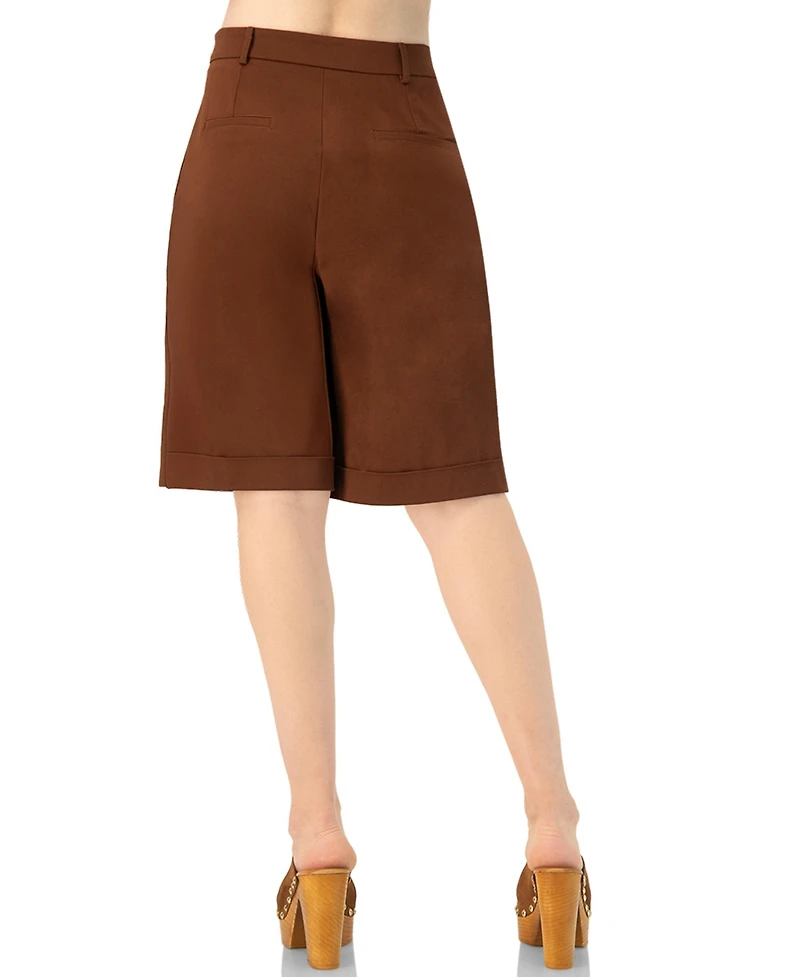 Ivonne Women's Tailored Bermuda Shorts with Pockets