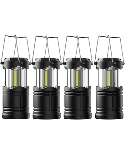 Gnuadz 4 pack Led Camping Lantern Flashlight Portable Collapsible Hanging Emergency Light