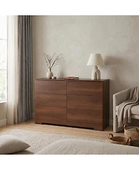 homfan 6 Drawer Dresser for Bedroom, Modern Chest of Drawers with Metal Handles, Storage Organizer Living Room, Entryway and Hallway