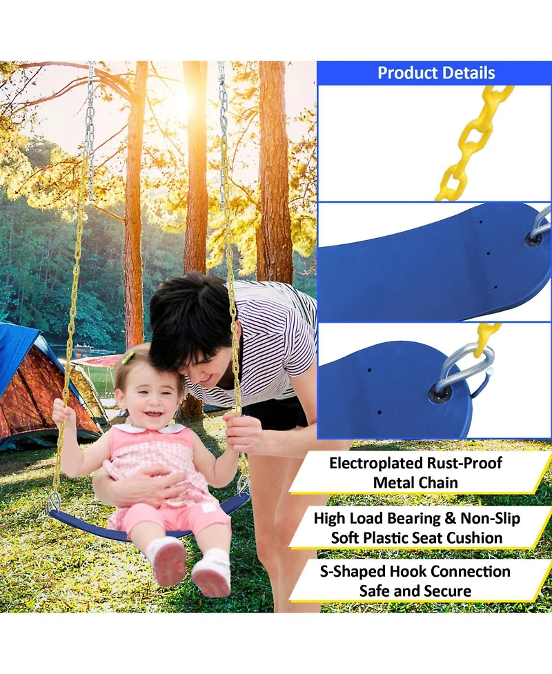 Streamdale Furniture Boys Indoor/Outdoor Metal Swing Set with Safety Belt for Backyard