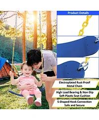 Streamdale Furniture Boys Indoor/Outdoor Metal Swing Set with Safety Belt for Backyard
