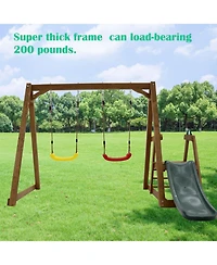 Streamdale Furniture Boys Backyard Swing Set with Slide and Ladder
