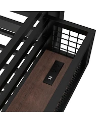 Streamdale Furniture Loft Bed with Desk, Storage, Clock and Charging Port