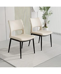 Streamdale Furniture Minimalist Pu Dining Chairs Set of 2