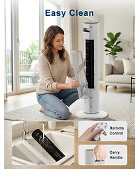 Antarctic Star 36-Inch Oscillating Tower Fan with Remote and Washable Impeller