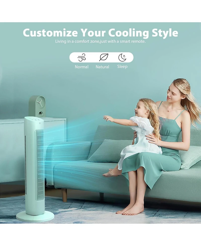 Antarctic Star Oscillating Tower Fan with Led Display, Remote and 15H Timer