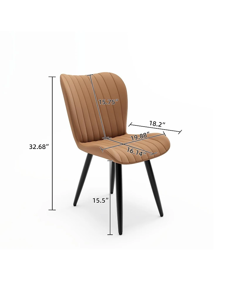 Streamdale Furniture Modern Pu Leather Dining Chairs