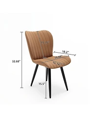 Streamdale Furniture Modern Pu Leather Dining Chairs