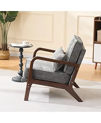 Streamdale Furniture Comfy Upholstered Accent Chair with Wood Arms.