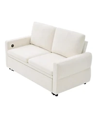 Streamdale Furniture Convertible Sofa Bed Loveseat with Usb Ports