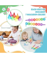 Gnuadz Stacking Crayons Rainbow Party Favor Diy Painting Gift Pack of 24