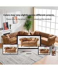 Streamdale Furniture 63inch Chesterfield Tech Fabric Sofa