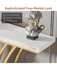 Tribesigns 59 inch Console Table, Modern Entryway Table with Grid-Shaped Metal Base