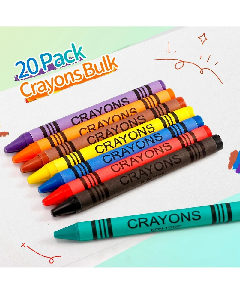Gnuadz Crayons Bulk Party Favors Birthday Goody Bags Stocking Stuffers 20 Pack