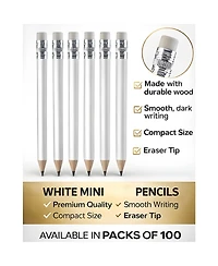 Gnuadz Pencils Mini Wood Eraser Sharpened Round Schools Wedding 100pcs
