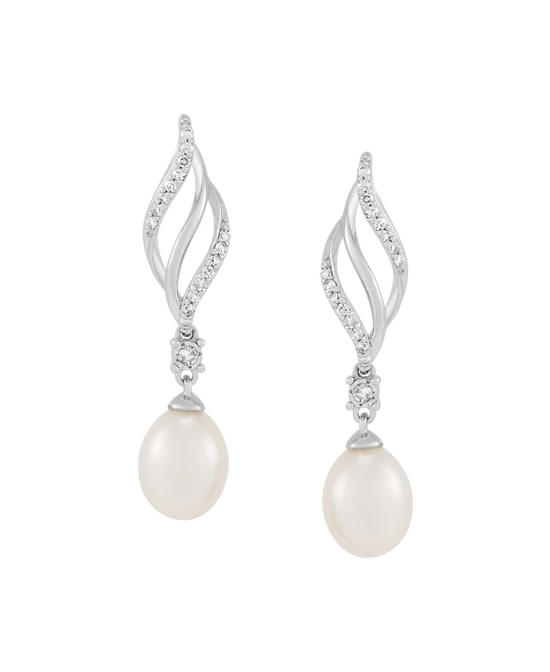 Macy's Cultured Freshwater Pearl (6-6.5mm) Earrings in Sterling Silver