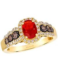 Le Vian Fire Opal (1/3 ct. t.w.) & Diamond (5/8 ct. t.w.) Ring in 14k Honey Gold