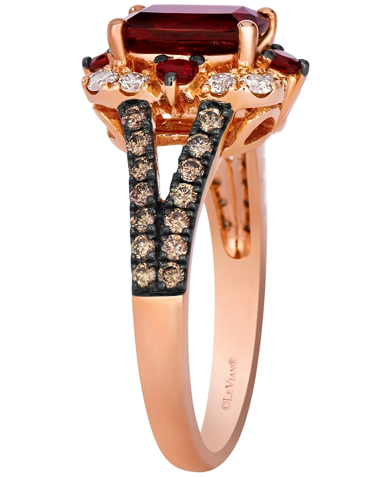 Le Vian Garnet (1-7/8 ct. t.w.) & Diamond (5/8 ct. t.w.) Ring in 14k Strawberry Gold