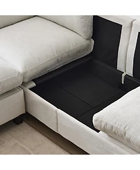 Streamdale Furniture Chenille U-Shape Sectional Sofa with Storage