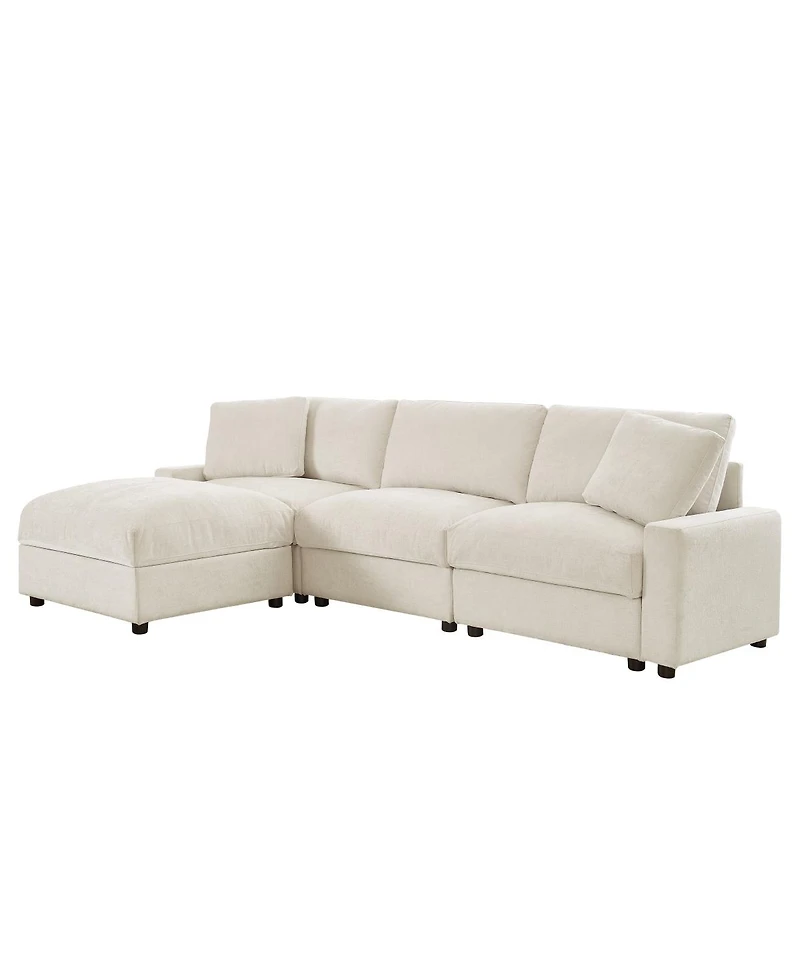 Streamdale Furniture Modular L-Shape Sectional Sofa with Ottoman Storage
