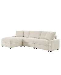 Streamdale Furniture Modular L-Shape Sectional Sofa with Ottoman Storage
