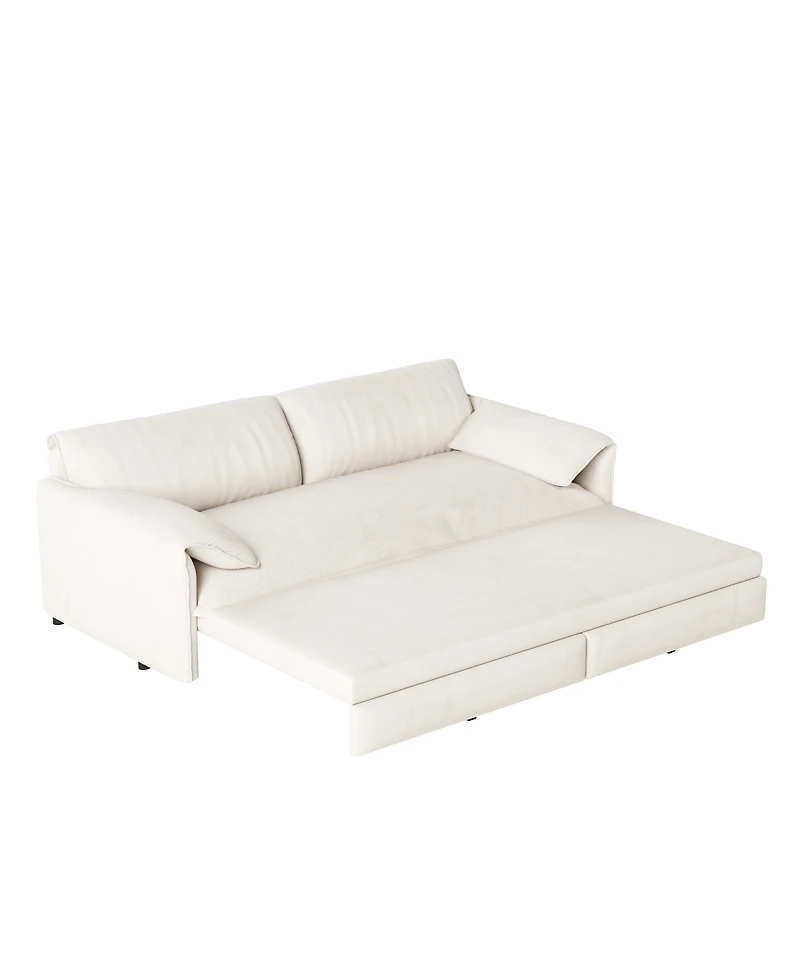 Streamdale Furniture 66" Queen Pull Out Sofa Bed with Storage - Velvet Loveseat Sleeper