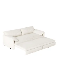Streamdale Furniture 66" Queen Pull Out Sofa Bed with Storage - Velvet Loveseat Sleeper