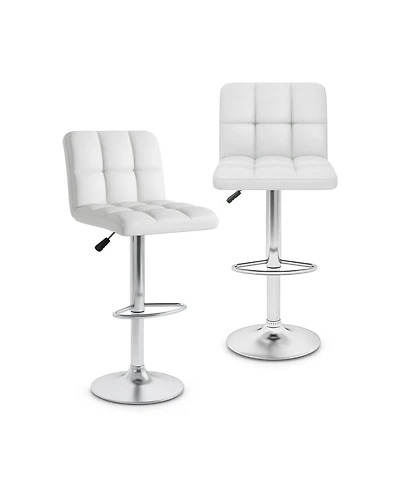 Sugift Modern Bar Stools Set of Two with Back and Metal Base