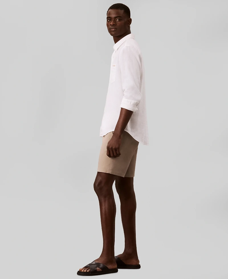 Calvin Klein Men's Straight-Fit Linen Shorts