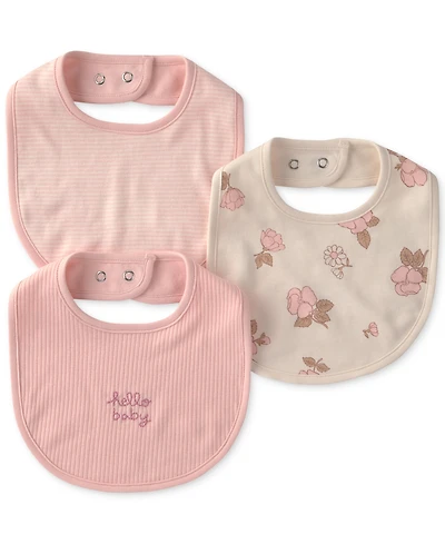 Carter's Baby Girls' Floral Bibs, 3-Pack