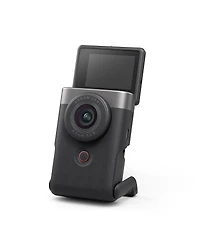 Canon PowerShot V10 Vlog Camera for Content Creators, Silver, Bundle with 64GB Uhs-i U3 microSDXC Memory Card with SD Adapter, 3-In-1 Wireless