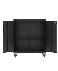 Viyet Heavy-Duty Rolling Metal Cabinet - Lockable 2-Door Tool Storage with Adjustable Shelves