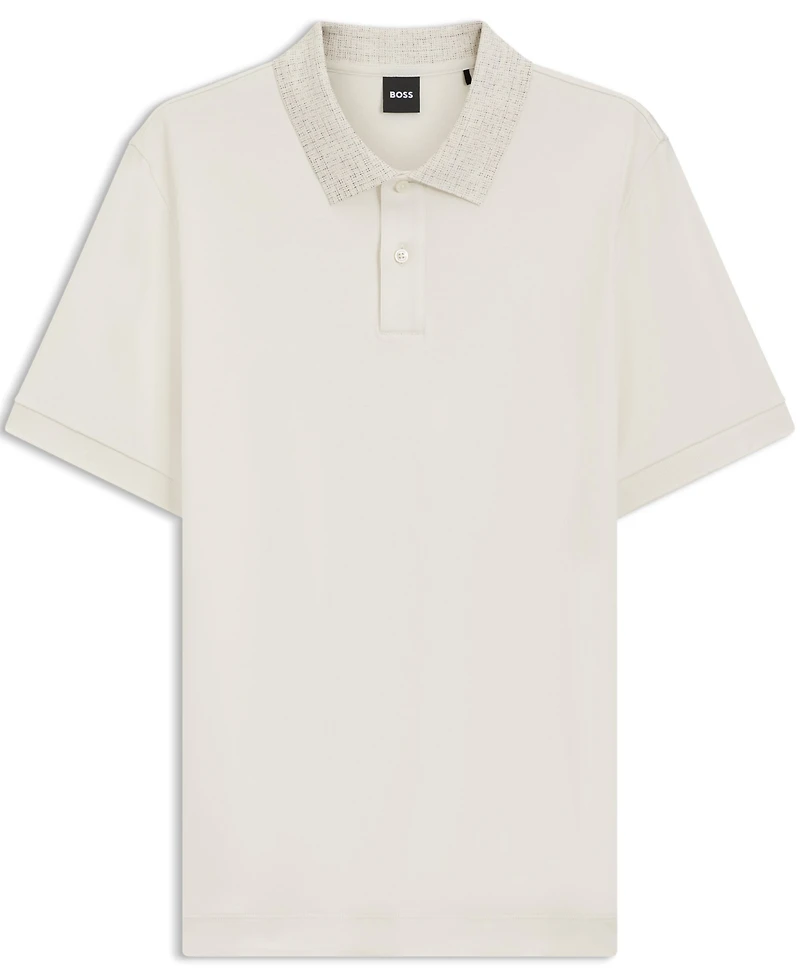 Boss by Hugo Men's Cotton Regular-Fit Patterned Collar Polo Shirt