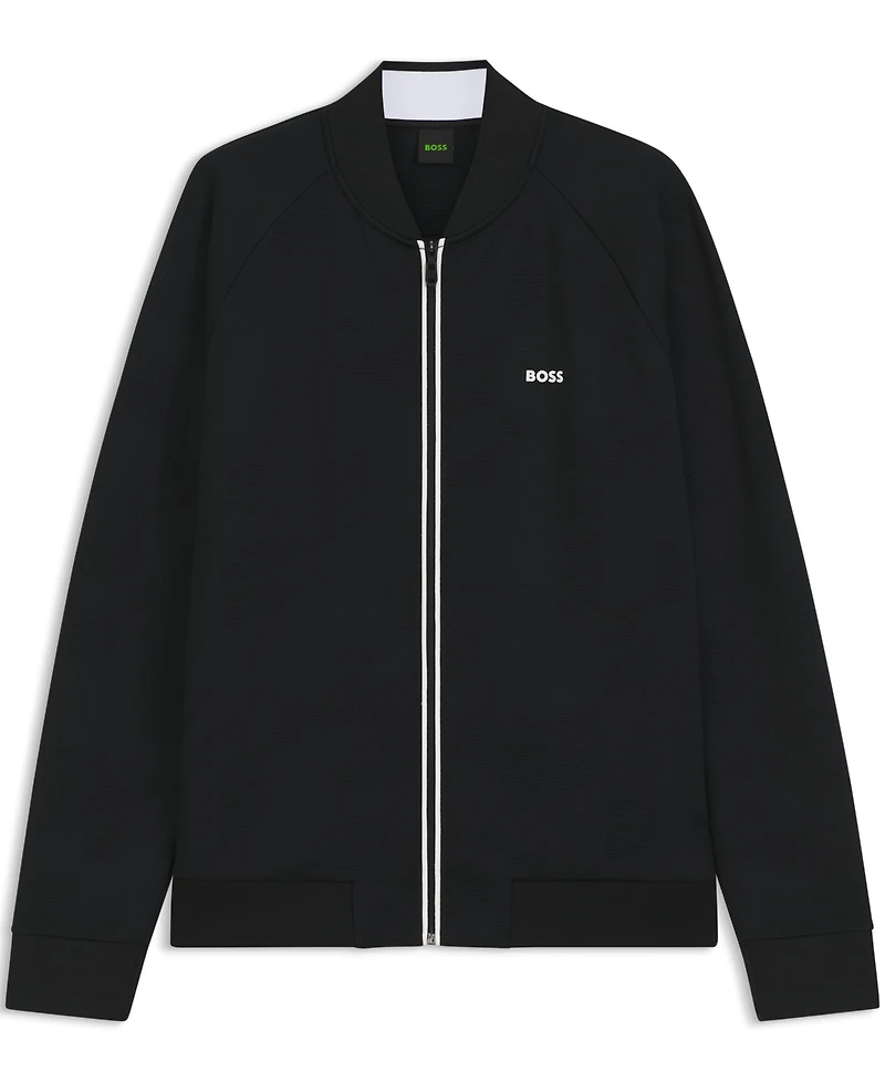 Boss by Hugo Men's Triangle-Jacquard Zip-Up Sweatshirt