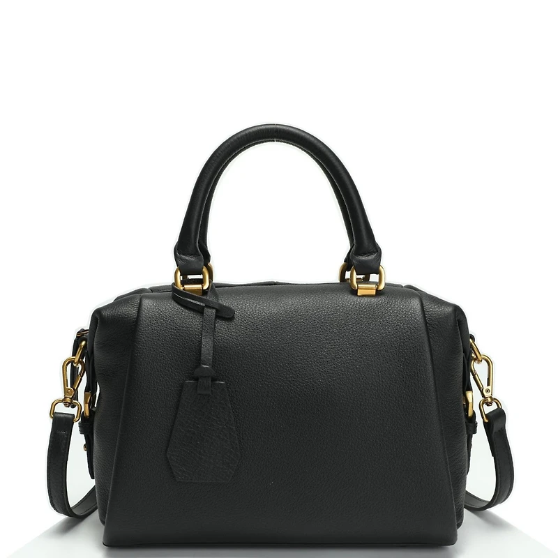 Susu Women's Pebbled Leather Top Handle Satchel Bag Structured Crossbody Purse Handbag