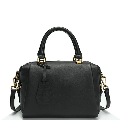 Susu Women's Pebbled Leather Top Handle Satchel Bag Structured Crossbody Purse Handbag