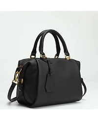 Susu Women's Pebbled Leather Top Handle Satchel Bag Structured Crossbody Purse Handbag