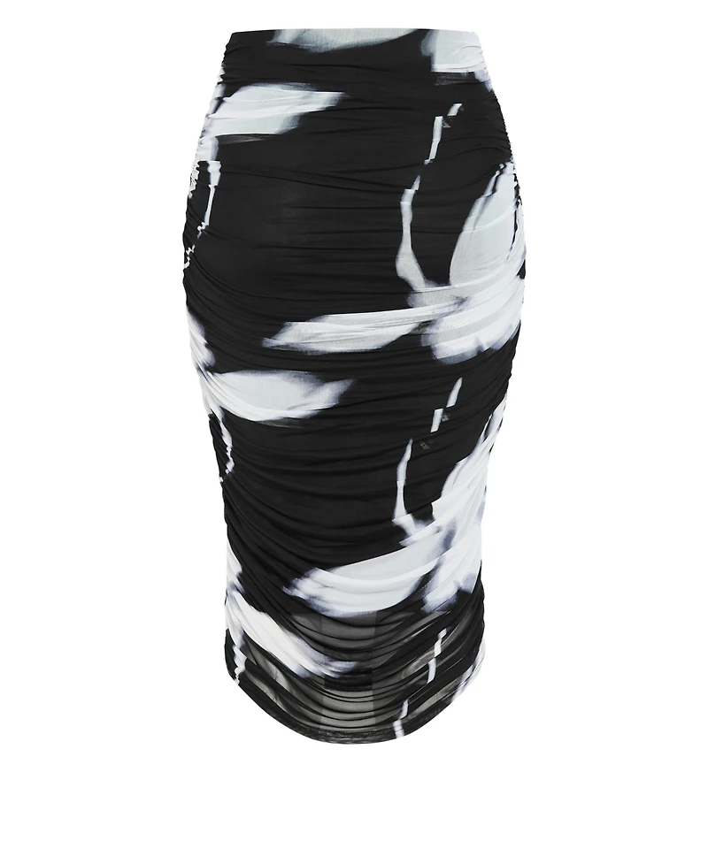 City Chic Women's Dana Blur Print Mesh Skirt