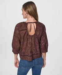 Dkny Jeans Women's Crewneck Relaxed-Fit Top