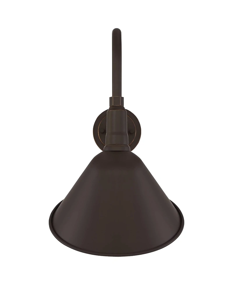 Franklin Iron Works Neihart Rustic Farmhouse Outdoor Barn Light Fixture Bronze Curving Gooseneck Post Exterior Barn Deck House Porch Yard Patio