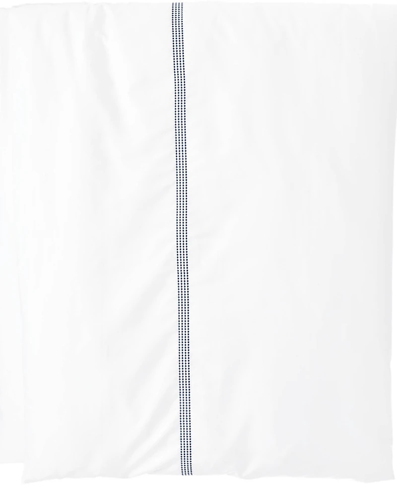 Lands' End 400 Thread Count Premium Supima Cotton No Iron Sateen Embroidered Duvet Bed Cover